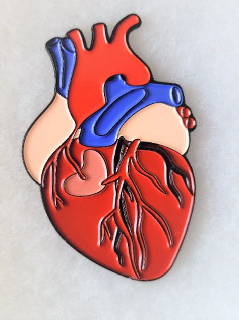 Diy Resin Keychain, Nursing Accessories, Badge Buddy, Work Badge, Enamel Badges, Anatomical Heart, Cardiology, Retractable Badge Reel, Soft Enamel