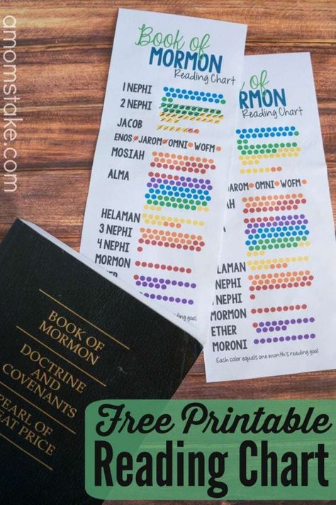 printable Book of Mormon Reading Chart Book Of Mormon Reading Chart, Scripture Reading Chart, Lds Activities, Book Of Mormon Scriptures, Fun Kids Activities, Lds Seminary, Reading Chart, Family Scripture, Simple Diy Projects