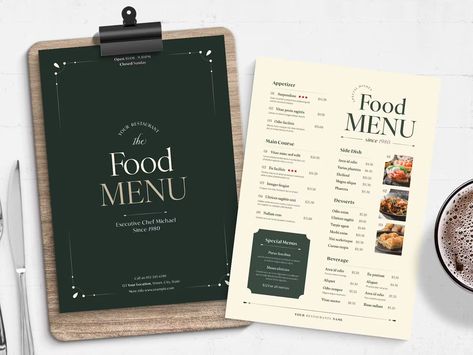 Elegant Food Menu Template AI, EPS Service Menu Design, Menu Sans Gluten, Menu Layout, Elegant Food, Food Menu Template, Desserts Menu, Executive Chef, Envato Elements, Menu Template