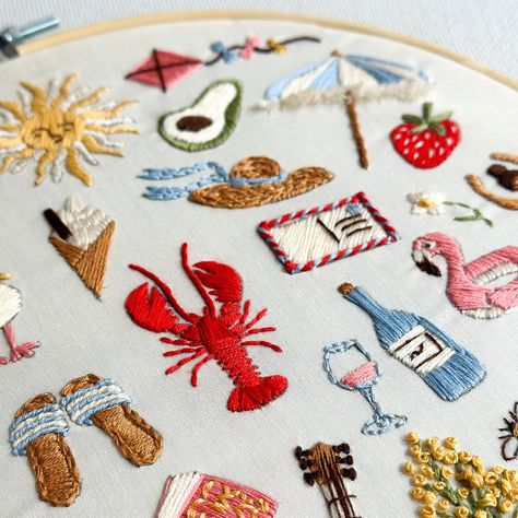 30 days of Summer Stitches Embroidery – MakeBox & Co. Lobster Embroidery Pattern, Cute Lobster, Carbon Paper, Stitches Embroidery, Simple Embroidery Designs, Diy Embroidery Patterns, Cute Embroidery, Simple Embroidery, Sewing Embroidery Designs