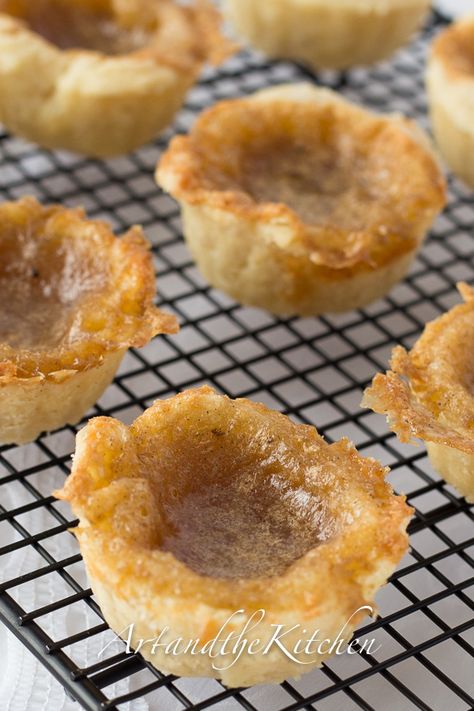 Old Fashioned Butter Tarts | Art and the Kitchen - made from scratch amazingly flaky tart crust with gooey butter tart filling. Canadian Dessert Recipes, Butter Tart Squares, Canadian Butter Tarts, Canadian Dessert, Butter Tart, Tart Filling, Butter Tarts, Pastry Tart, Homemade Butter