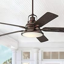 Porch Ceiling Fan, Led Light Remote, Patio Living Room, Porch Ceiling, Bedroom Patio, Outdoor Ceiling, House With Porch, Led Ceiling Fan, Ceiling Fan With Remote