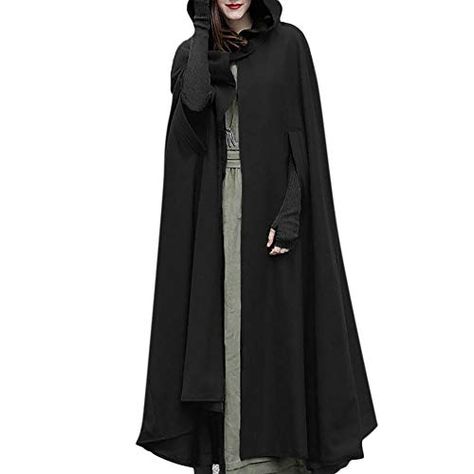 Winter Fantasy Cape Outerwear, Cape Blanket, Gothic Winter Cape Outerwear, Luxury Medieval Winter Cape, Gothic Hooded Winter Cape, Long Black Cloak With Hood, Long Cape Coat, Winter Cloak, Victorian Jacket