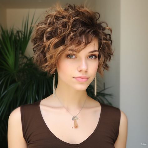 Asymmetrical Bob Short Edgy Curly, Short Permed Bob Hairstyles, Shaggy Haircuts Short Messy Bob, Short Fine Wavy Hairstyles, Short Haircuts For Women Curly Hair, Short Curly Gray Hair Over 50 Curls, Ear Length Curly Hair, Long Curly Pixie Haircut, Short Curly Layered Bob