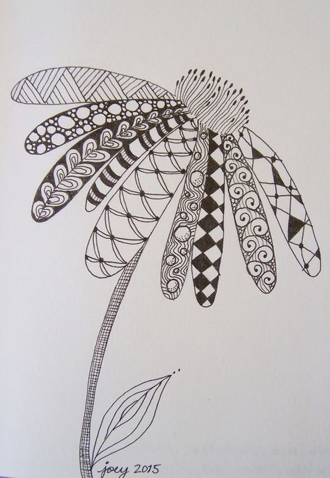 Psychodelisch Art Easy, Felt Tip Pen Art Drawings Easy, Fun Designs To Draw, Floral Zentangle Patterns, Zentangle Embroidery, Zentangle Art Ideas Creative, Simple Shapes Drawing, Zentangle Tree, Things To Sketch Easy