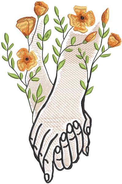 Hand in hand flowers relationship embroidery design Flowers Relationship, Hands Intertwined, Love And Connection, Hand Flowers, Flowers Embroidery, Romantic Design, Celebrate Love, Flower Embroidery Designs, Wedding Keepsakes