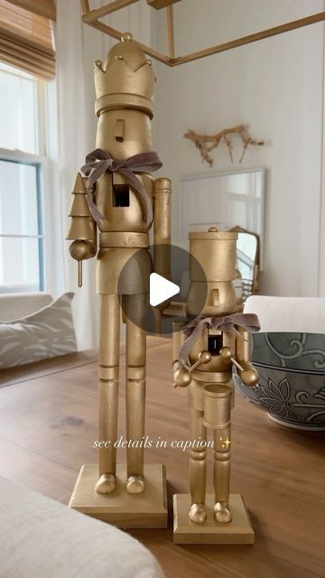 522 likes, 29 comments - kasiaizabella on October 15, 2023: "DIY gold nutcrackers ✨ | my favorite gold spray paint & wooden nutcrackers from @michaelsstores 😍 im obsessed with how cute they turned out! -save + share for christmas inspo 🤶🏼 -shop with link in bio + LTK app @ltk.home #christmasdiy #christmasiscoming #christmasinspo #neutralchristmas #easydiy #christmasdecor #diycrafts #liketkit #LTKhome #LTKHoliday #LTKSeasonal @shop.ltk https://liketk.it/4leMr". Wooden Nutcrackers Diy, Gold Nutcracker Christmas, Nutcracker Diy, Painted Nutcracker, Diy Nutcracker, Wooden Nutcracker, Im Obsessed, Diy Gold, Gold Spray Paint