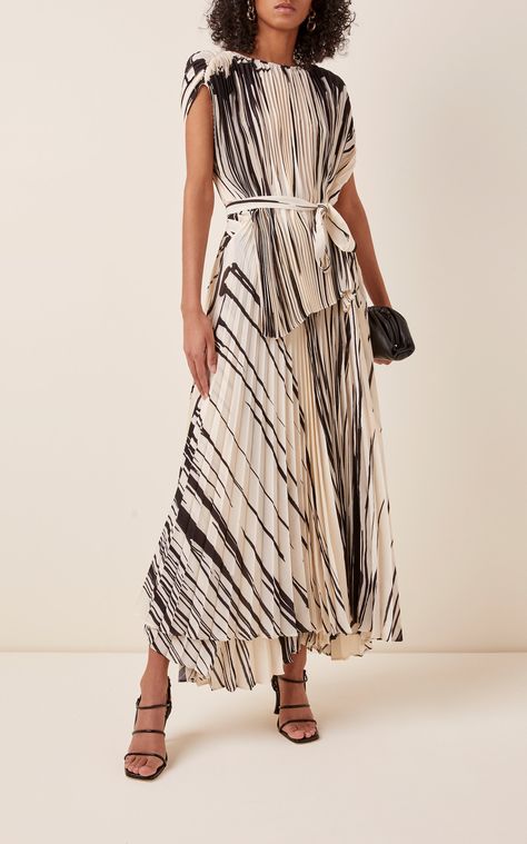 Proenza Schouler Dress, Chiffon Wrap Dress, Ruffled Silk Dress, Crochet Beach Dress, Designer Midi Dresses, Chiffon Wrap, Wrap Dresses, Pleated Chiffon, Creation Couture