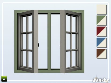 Sims4 Custom Content, Window Counter, European Windows, Sims Inspiration, Cc Furniture, Sims 4 Cc Folder, Bow Window, Farmhouse Windows, Sims 4 House Design