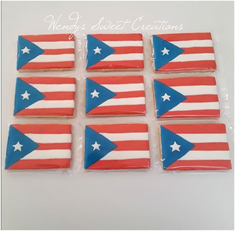 Puerto Rico flag cookies Puerto Rico Cookies Decorated, Puerto Rico Decorations Ideas, Puerto Rico Cookies, Flag Cookies, Puerto Rican Flag, 30th Birthday Decorations, Puerto Rico Flag, Custom Cookie, 75th Birthday