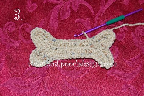 Crochet Pattern   for the Dog Bone   Applique and Toy!     My pooches love these toys.   You can make a bunch out of your scrap yarns.  The... Crochet Dog Bone, Bone Crochet, Pet Crochet, Baby Afghan Crochet Patterns, Bear Patterns Free, Toys Design, Pet Sweaters, Crochet Dog Patterns, Easy Crochet Patterns Free