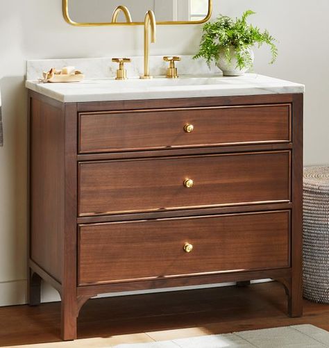 Teak Vanity, Interior Design Resources, Wood Vanity, Bathroom Sink Vanity, Soft Close Drawers, Free Interior Design, Kitchen Projects, Dining Room Living Room, Vanity Sink