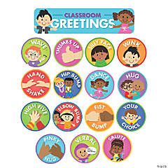 Kindergarten Teaching Supplies & Classroom Education Resources | Oriental Trading Company Classroom Greetings, Uppfostra Barn, Preschool Garden, Greeting Sign, Welcome Students, Classroom Organisation, Kids Schedule, Classroom Signs, Flashcards For Kids