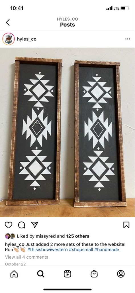 Diy Aztec Decor, Western Wall Decor Diy, Cricut Projects Western, Texas Boho Decor, Western Cricut Ideas, Western Aztec Decor, Diy Aztec Boho Decor, Aztec Bathroom Ideas, Aztec Furniture Diy