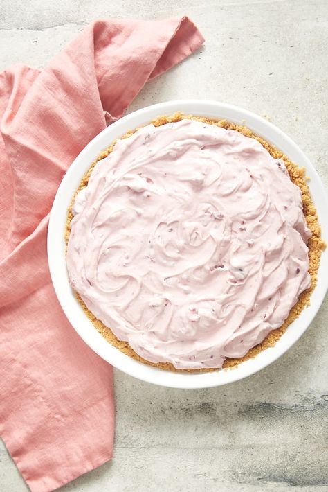 No-Bake Cherry Cheesecake Pie is wonderfully quick and easy. You just need a short list of ingredients to whip up this lovely dessert. A fantastic warm weather treat! - Bake or Break #pie #nobake #cherry No Bake Cherry Pie, Cherry Cheesecake Pie, Land O Lakes Recipes, Berry Pie Recipe, No Bake Pie, Icebox Desserts, Yummy Pies, No Bake Cherry Cheesecake, Baking Recipes Pie