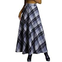 Long Skirt Winter, Maxi Skirt Winter, Casual Maxi Skirt, Long Plaid Skirt, Plaid Wool Skirt, Styles Hairstyles, Winter Plaid, Long Skirts For Women, Winter Skirt