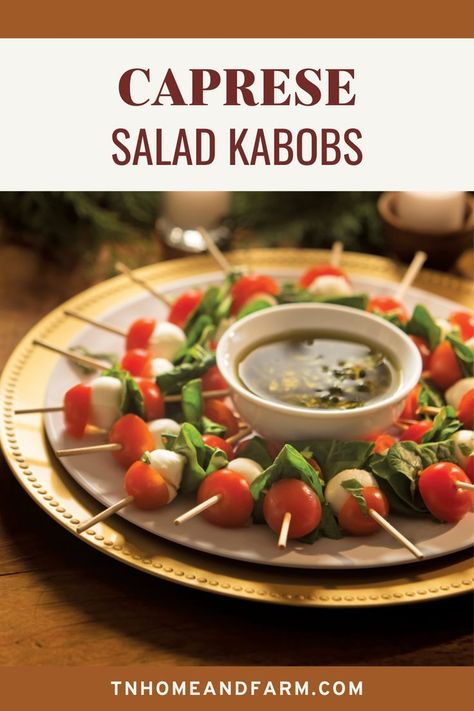 Mini Caprese Salad Kabobs Mini Caprese Salad, Salad Kabobs, Recipes For Appetizers, Healthy Holiday Recipes, Holiday Menus, Healthy Holidays, Caprese Salad, Appetizer Recipes, Holiday Recipes