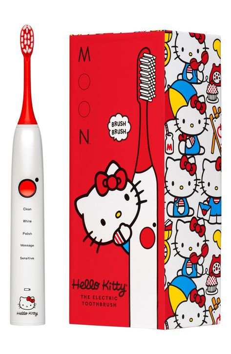 MOON x Hello Kitty® Electric Toothbrush available at #Nordstrom Basic Accessories, Hello Kitty Decorations, Hello Kitty Design, Hello Kitty Rooms, Hello Kitty Art, White Polish, Magical Jewelry, Hello Kitty Items, Electric Toothbrush