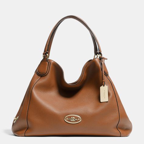 Edie Shoulder Bag in Pebble Leather Coach Edie Shoulder Bag, Coach Handbags Outlet, Cheap Coach Bags, Womens Designer Bags, Perfect Handbag, Coach Handbag, Coach Shoulder Bag, Essential Items, Purses Designer