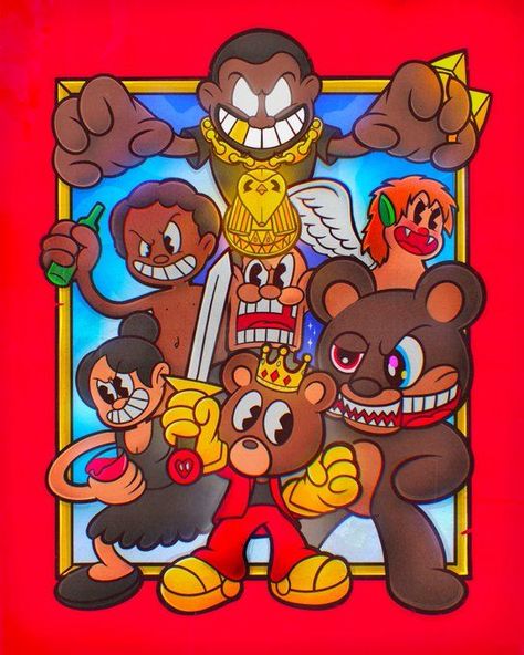 Kanye West Bear, Album Artwork Cover Art, Anime Rapper, Hip Hop Artwork, Vinyl Art Toys, Rapper Art, Rap Wallpaper, Vintage Poster Design, Image Swag