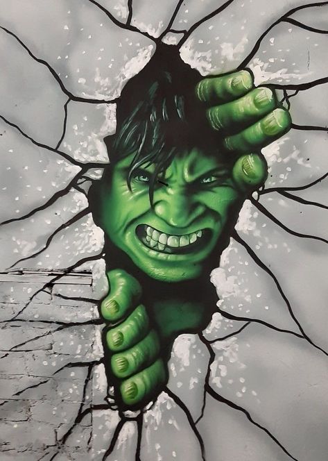 Hulk Painting, 3d Superhero, Avengers Painting, Hulk Tattoo, Hulk Artwork, 3d Art Painting, Hulk Party, Superhero Artwork, Hulk Birthday