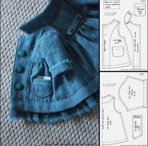 Diy Doll Clothes Patterns, Teddy Clothes, Fabric Doll Pattern, Doll Clothes Patterns Free, Tiny Clothes, Cute Sewing Projects, Dolls Clothes Diy, Sewing Doll Clothes, Doll Dress Patterns