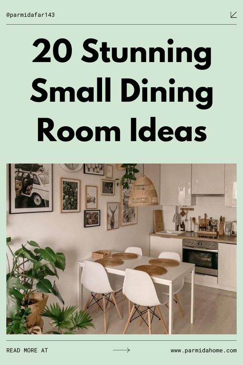 Maximize your small dining room with these 20 creative ideas! From space-saving furniture to elegant decor, discover how to make your dining area functional and beautiful. Perfect for cozy apartments and compact homes. Start your transformation today! 🍽️✨ #SmallDiningRoom #SpaceSavingDecor #InteriorDesignIdeas  #DiningRoomDecor #HomeStylingTips #CompactLiving    #CozyDiningSpaces #ApartmentDiningIdeas #SmallSpaceSolution Minimalist Dining Area Small Spaces, Studio Dining Room Ideas, Small Casual Dining Room Ideas, Dining Room Alternative Use Ideas Spaces, Small Space Living And Dining Room Combo, Small Space Dining Room Ideas, Small Dinner Room, Small Apartment Dining Room Ideas, Small Dining Room Decorating Ideas