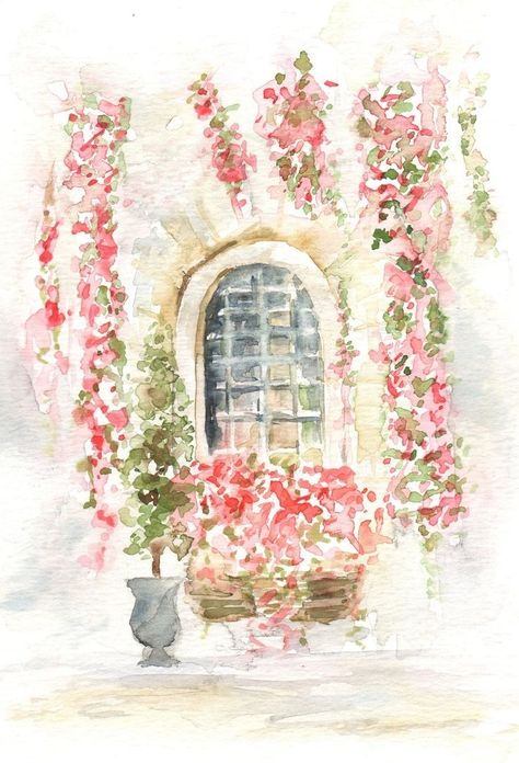 Posters Pink Aesthetic, Aesthetic Watercolor Painting, Aquarelle Ideas, Pink Wall Prints, Vining Flowers, Back To Eden, Watercolor Aesthetic, Loose Watercolor, Impressionism Art