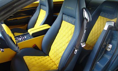 Bentley Le MANSory 007 Widebody The Bentley Continential GT LE MANSory is a limited edition run of 24 cars.yellow and bluish grey interior , blue Yellow Car Interior, Yellow Bentley, Bentley Bentayga Interior, Vw T5 Interior, Bentley Azure, Car Seat Upholstery, Bentley Flying Spur Interior, Luxury Things, Yellow Pantone