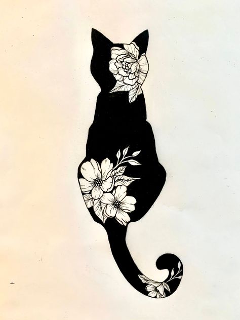 Hex Spell, Black Cat Tattoo, Kitten Tattoo, Black Cat Tattoos, Witch Tattoo, Cat Tattoo Designs, Tattoo Design Book, Black Cat Art, Tattoo Art Drawings