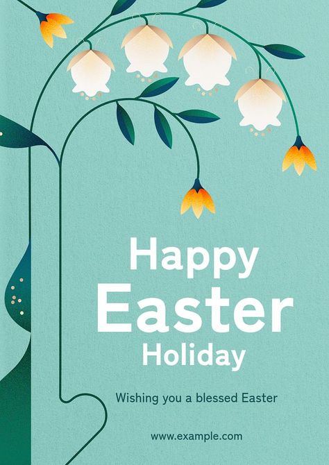 Easter Design Poster, Easter Day Poster, Easter Newsletter, Happy Easter Poster, Easter Poster Design, Idea Template, Easter Poster, Easter Illustration, Poster Flower