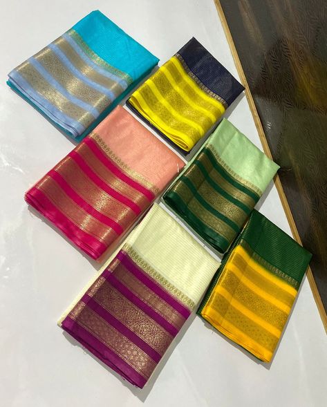 **New arrival** Banarasi warm silk fabric saree Latest disign n colurs Fancy Desing in pattu border both side Full body tissu strips weaving with blouse pice weaving disigner pallu Singl n multiple avlibl *Price 1199/-* Hurry up hurry up Ready stock book fast ⏩⏩⏩⏩⏩ 🍀🍀🍀🍀🍀🍀🍀🍀 Saree Collection, Silk Fabric, New Arrival, Full Body, Ready Stock, Weaving, Saree, Silk, Fabric