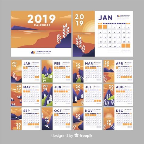 Nature 2019 calendar template | Free Vector #Freepik #freevector #calendar-2019 #daily-calendar #monthly-calendar #daily-schedule Design Calendar Ideas, Cool Calendar Design, School Calendar Ideas, Company Calendar Design, School Calendar Design, Calendar Ideas Design, Digital Calendar Design, Calendar Layout Design, Corporate Calendar Design