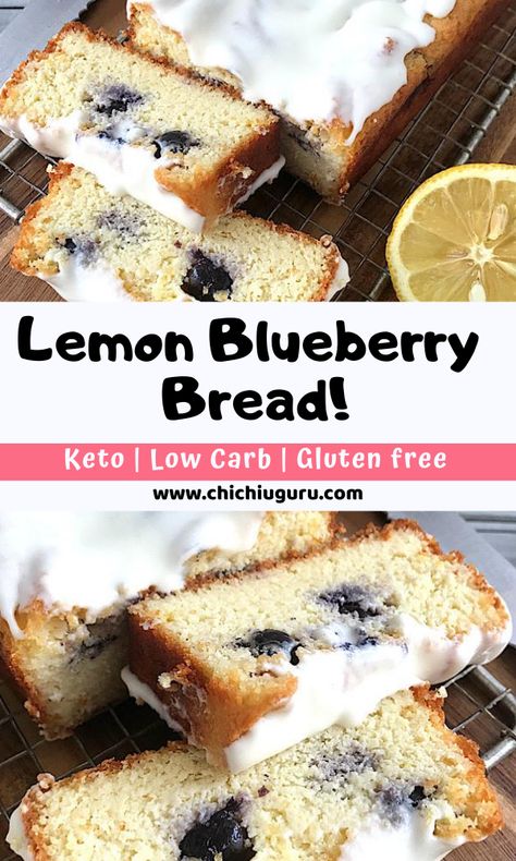 Keto blueberry bread Recipe Healthy Baked Breakfast, Cornbread Healthy, Easy Baked Recipes, Keto Blueberry Bread, Healthy Baked Snacks, Healthy Cornbread, Bread Loafs, Brownies Healthy, Healthy Cinnamon Rolls