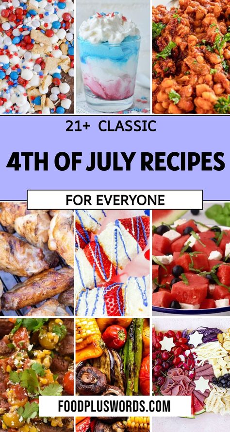 Get ready to celebrate Independence Day with a bang! Planning a Fourth of July bash? Look no further than these 25 star-spangled recipes that will make your party truly unforgettable. From classic BBQ dishes to mouthwatering desserts, there's something for everyone in this collection. Treat your guests to delicious grilled recipes, refreshing salads, and patriotic sweets that are sure to impress.  Make this Fourth of July extra special with easy and healthy recipes that your whole family will lo Healthy Fourth Of July Recipes, Easy Healthy 4th Of July Food, Forth Of July Healthy Food, Kid Fourth Of July Snacks, 4 Th Of July Mocktail, Baked Beans Vegan, Grilled Beets, Bbq Dishes, Watermelon Feta Salad