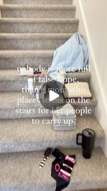 kailee wright on Instagram: "it’s like it’s INVISIBLE. . .

what’s the most common item that collects at the stairs for you? 

mom life
real life
funny reel
home organizing" Kailee Wright, Home Organizing, Life Funny, Mom Life, Home Organization, Real Life, Stairs, Funny, Home Organisation