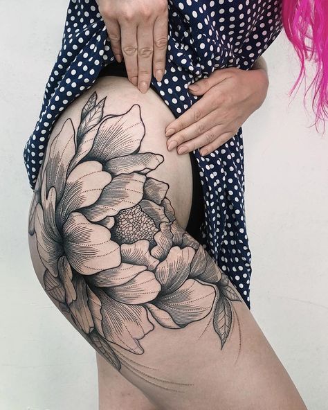 Hip Tattoos For Women, Inner Thigh Tattoos, Thigh Tattoo Ideas, Cute Thigh Tattoos, Flower Thigh Tattoos, Hip Tattoos, Thigh Tattoo Designs, Girl Back Tattoos, Hip Tattoos Women