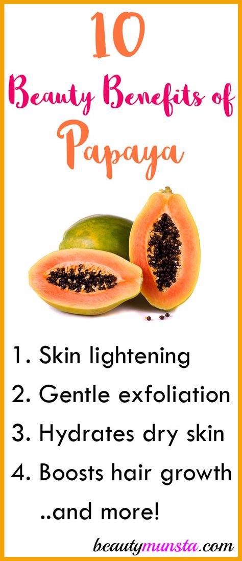 10 Beauty Benefits of Papaya for Skin & Hair - beautymunsta - free natural beauty hacks and more! Papaya For Skin Lightening, Papaya Skin Benefits, Benefits Of Papaya For Skin, Papaya Soap Benefits, Papaya For Skin, Papaya Face Mask, Papaya Mask, Benefits Of Papaya, Papaya Facial