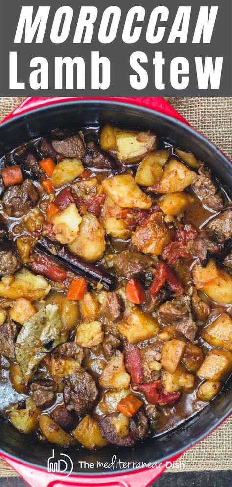 Moroccan Lamb Stew, Lamb Stew Recipes, Moroccan Lamb, Braised Lamb, Lamb Dishes, Lamb Stew, Moroccan Food, Mediterranean Dishes, Lamb Recipes