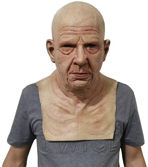 PRICES MAY VARY. Realistic old man mask is made of natural harmless latex, no harmful for body,environmental and non-toxic. See through the eyes hole without any impediment, you can scissor to enlarge noses hole a bit. There have roomy enough space to breathe with free Size. Halloween Old Man mask One size fits most.Latex mask has good ductility. Novelty zombie mask fit for various of festival and activity:Halloween,Easter,Christmas,Carnivals,Protest,events,school performances, Cosplay etc. The Old Man Costume, Old Man Mask, Old Man Face, Halloween Costume Props, Party Boy, Scary Mask, Bald Man, Head Mask, Face Wrinkles