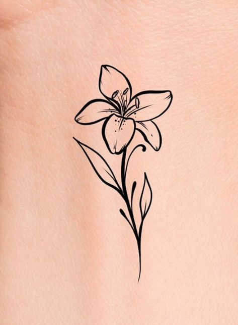 Behind Ear Lily Tattoo, Tattoo Lilly, Small Lily Tattoo, Lily Flower Tattoos, Flower Tattoo Drawings, Lily Tattoo, Awesome Tattoos, Tulips Flowers, Lily Flower