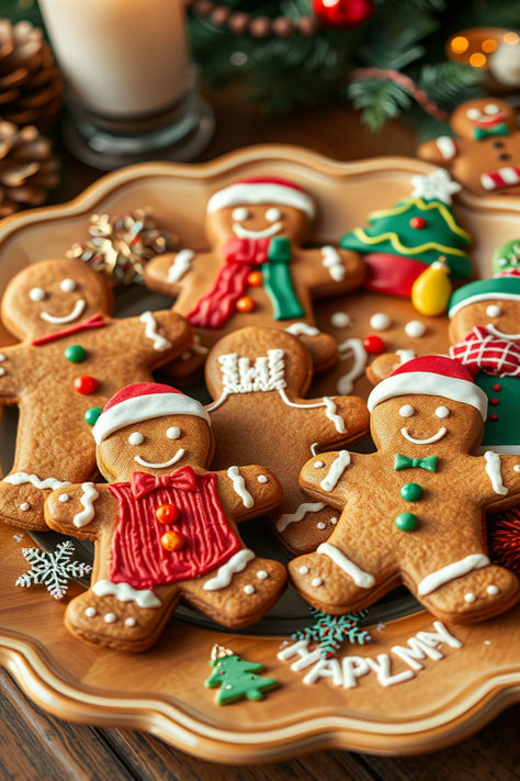 Discover our uniquely dressed gingerbread men, each with their own personality and style. Perfect holiday inspiration! Gingerbread Man Decorations Ideas, Gingerbread Cookie Decorations Ideas, Gingerbread Man Inspiration, Gingerbread Man Icing Ideas, Creative Gingerbread Man Designs, Christmas Gingerbread Men Decorations, Gingerbread Man Design Ideas, Ginger Bread Man Decorating, Gingerbread People Ideas