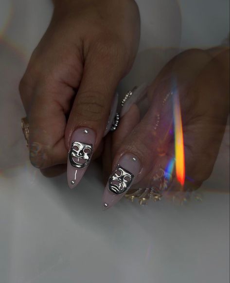 Laugh Now Cry Later Nails, Smile Now Cry Later Nails, Clown Nails, Laugh Now Cry Later, Nail Board, Nail Idea, Chrome Nails, Nail Ideas, Nail Inspo