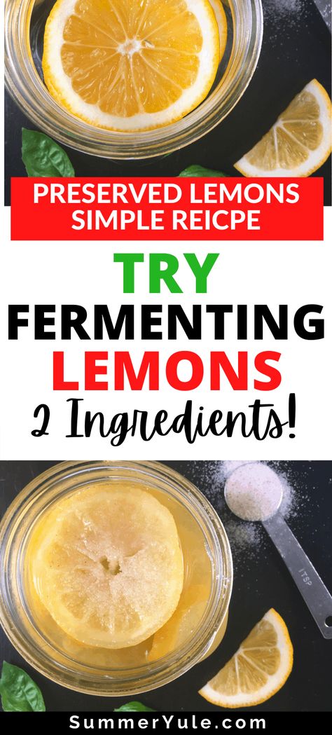 This fermented lemons recipe requires two ingredients: fresh lemons and sea salt. You'll love the BIG flavor preserved lemons add to meals! Fermenting Lemons, Fermented Lemons, Slow Food Movement, Lemon Recipe, Preserved Lemon, Keto Vegan, Condiment Recipes, Preserved Lemons, Lemon Slices