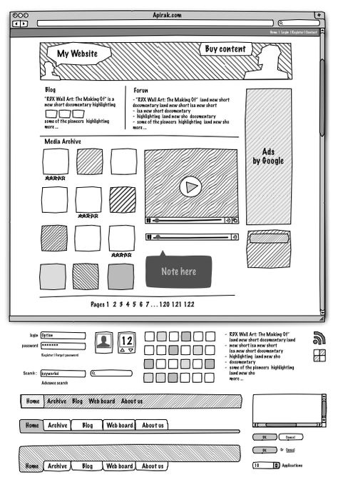 Web Sketch Interface v2 - Graffletopia Sketch Web Design, Ux Prototyping, Sketch Website, Wireframe Mockup, Wireframe Sketch, Ux Design Principles, Wireframe Website, Javascript Code, Design Sites