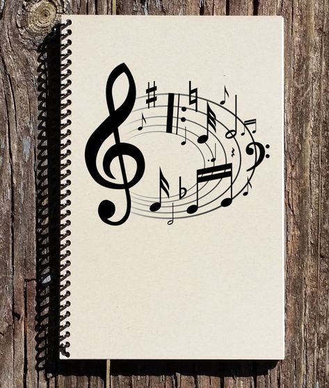 Hey, I found this really awesome Etsy listing at https://www.etsy.com/uk/listing/246076778/music-notebook-music-journal-music-of Music Notebook Cover Ideas, Dairy Decoration, Diary Cover Design, Music Notebook, Music Journal, Art Literature, Front Page Design, Notebook Cover Design, Amazing Facts For Students