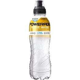 Powerade Active Water Lemon No Sugar Sipper Cap 600mL Powerade Active Water contains Ion4 electrolytes.Sodium, Potassium, Calcium and Magnesium – to replace those lost in sweat, B vitamins for energy and no sugar. Sipper cap bottle, Lemon flavour, Zero sugar. Electrolytes to help keep you hydrated Lemon Flavour No Sugar Natural Flavours 600mL Bottle Natural Flavours Water Lemon, Vitamins For Energy, Mango Flavor, B Vitamins, Online Supermarket, Sports Drink, No Sugar, Vitamin B, Natural Flavors