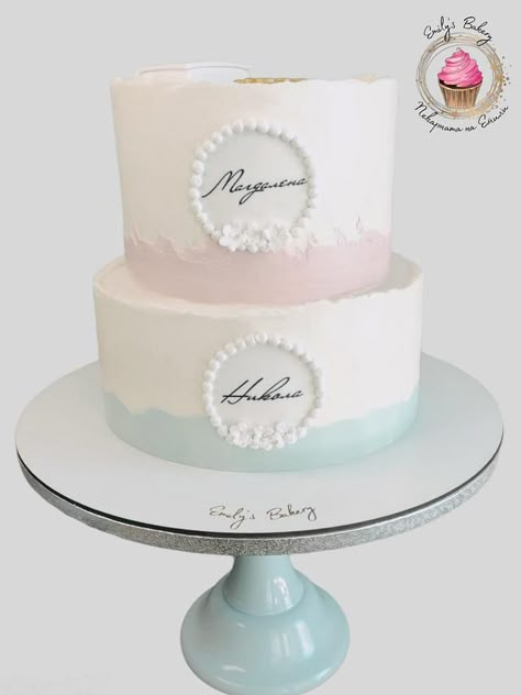 Twin Christening Cake, Christening Cake For Girl, Pink Christening Cake, Christening Cake Designs, Boy Baptism Cake, Baby Dedication Cake, Baptism Desserts, Baptism Cake Boy, Christian Cakes