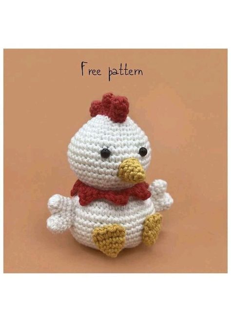 Free Crochet Patterns Everyday! | Help!! Please can someone make a step by step video on how to do the "collar", "wings", "feet", & "comb" sections of this pattern.. | Facebook Crochet Rabbit Free Pattern, Amigurumi Chicken, Crochet Turtle Pattern, Doll Amigurumi Free Pattern, Crochet Sloth, Crocheted Animals, Giraffe Crochet, Crochet Turtle, Crochet Bee