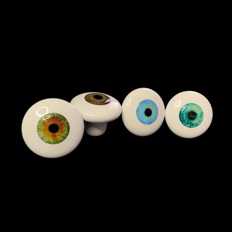 Eye Drawer and Cabinet Knobs and Pulls – haleylaneart Cool Drawer Knobs, Funky Drawer Knobs, Weird Home Decor, Strange Decor, Colorful Knobs, Unique Drawer Pulls, Cabinet Knobs And Pulls, Eyeball Art, Custom Planters